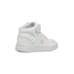 Sneakers alte bianche da Ragazza con logo rosa Champion Mid 2.0