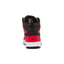 Sneakers alte bianche, rosse e nere da ragazzo Puma Rebound V6 Mid Jr