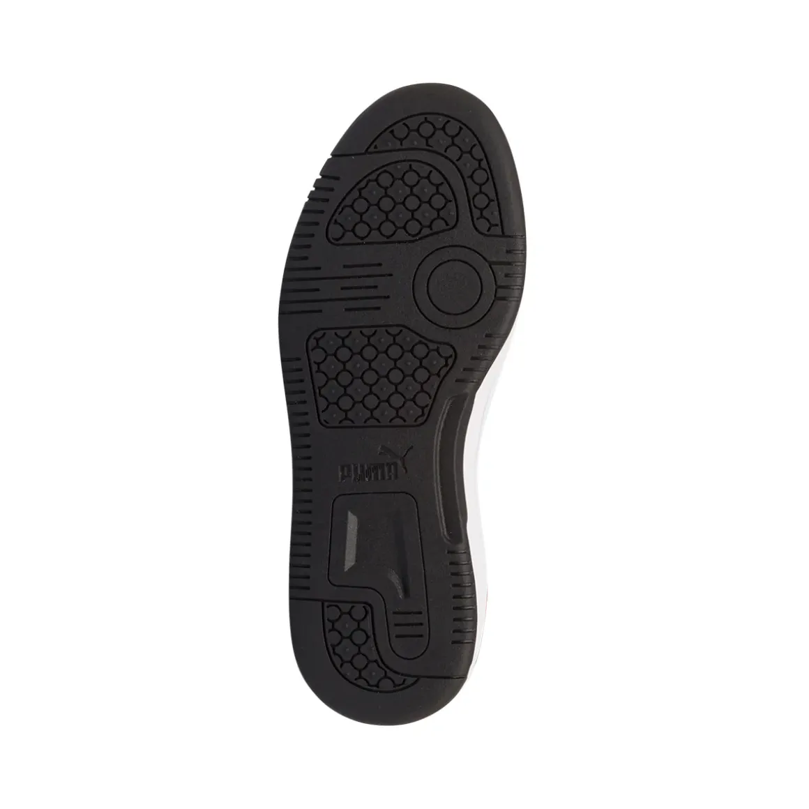 Sneakers alte bianche, rosse e nere da ragazzo Puma Rebound V6 Mid Jr