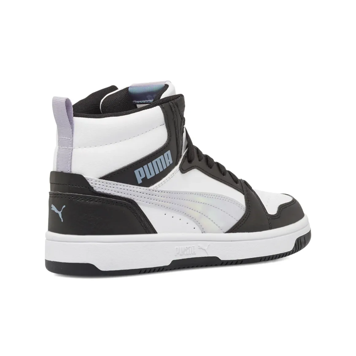 Sneakers alte bicolore bianco e nero da Ragazza Puma Rebound V6