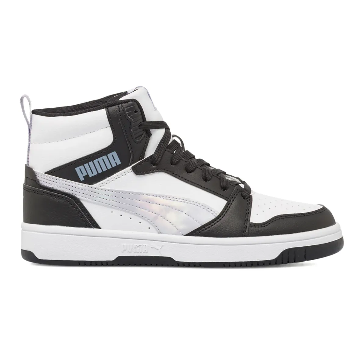 Sneakers alte bicolore bianco e nero da Ragazza Puma Rebound V6