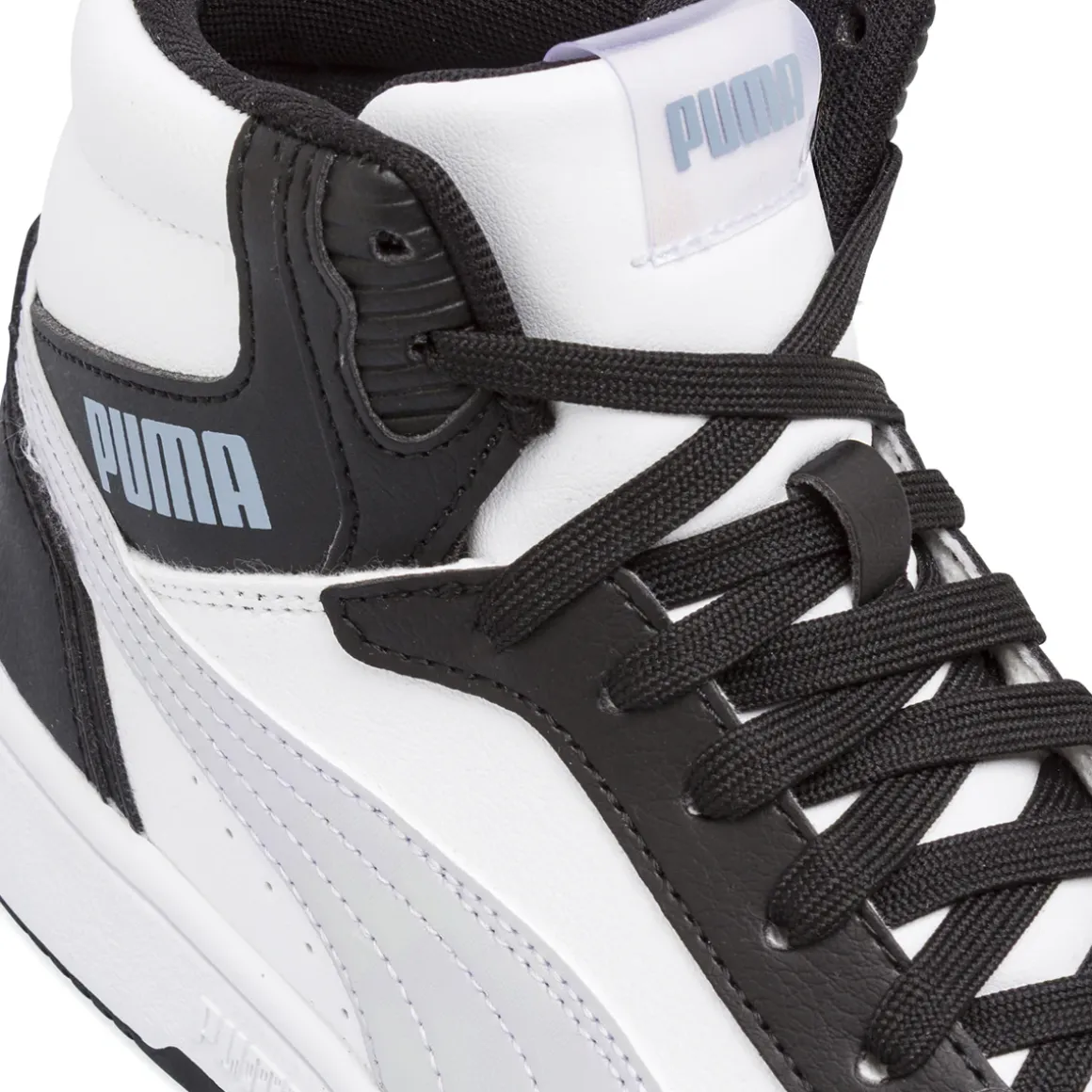 Sneakers alte bicolore bianco e nero da Ragazza Puma Rebound V6