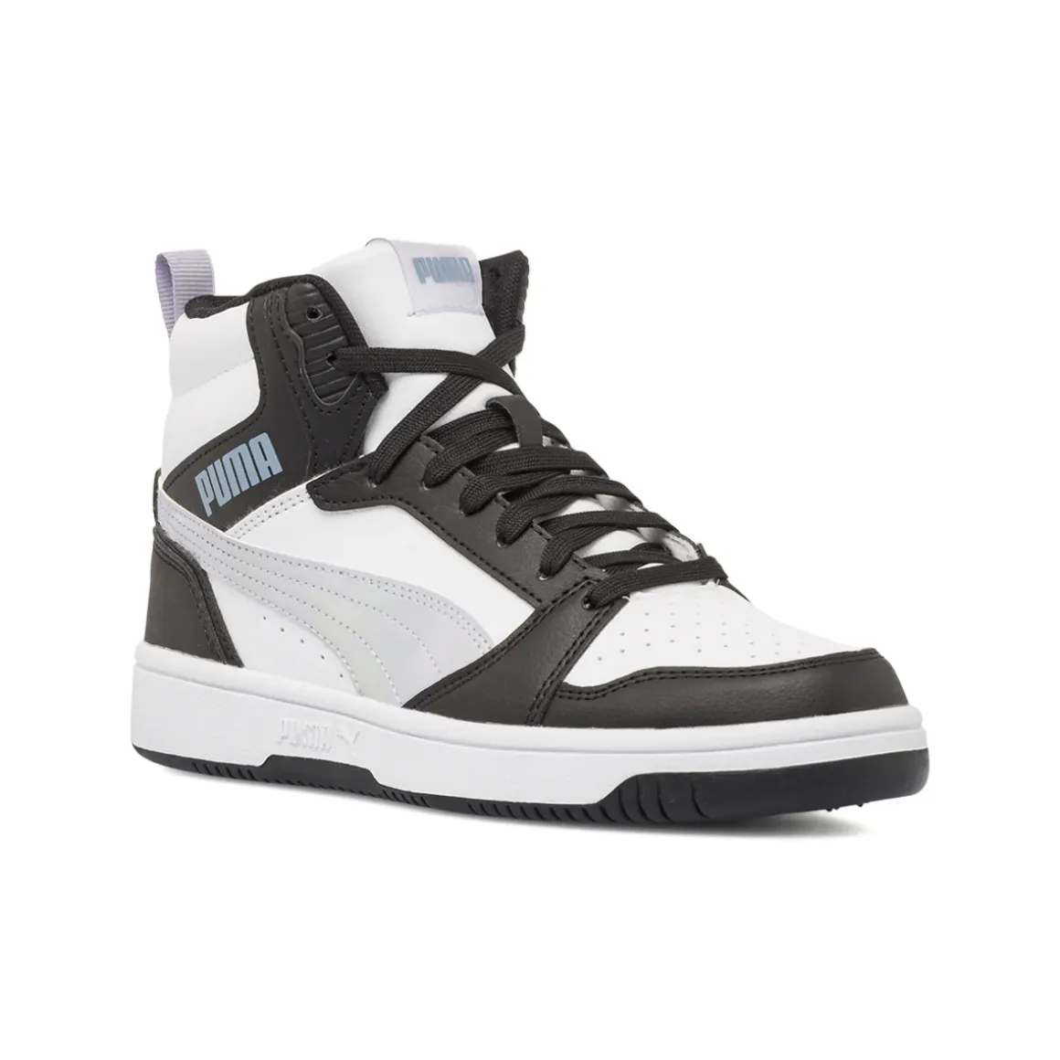 Sneakers alte bicolore bianco e nero da Ragazza Puma Rebound V6