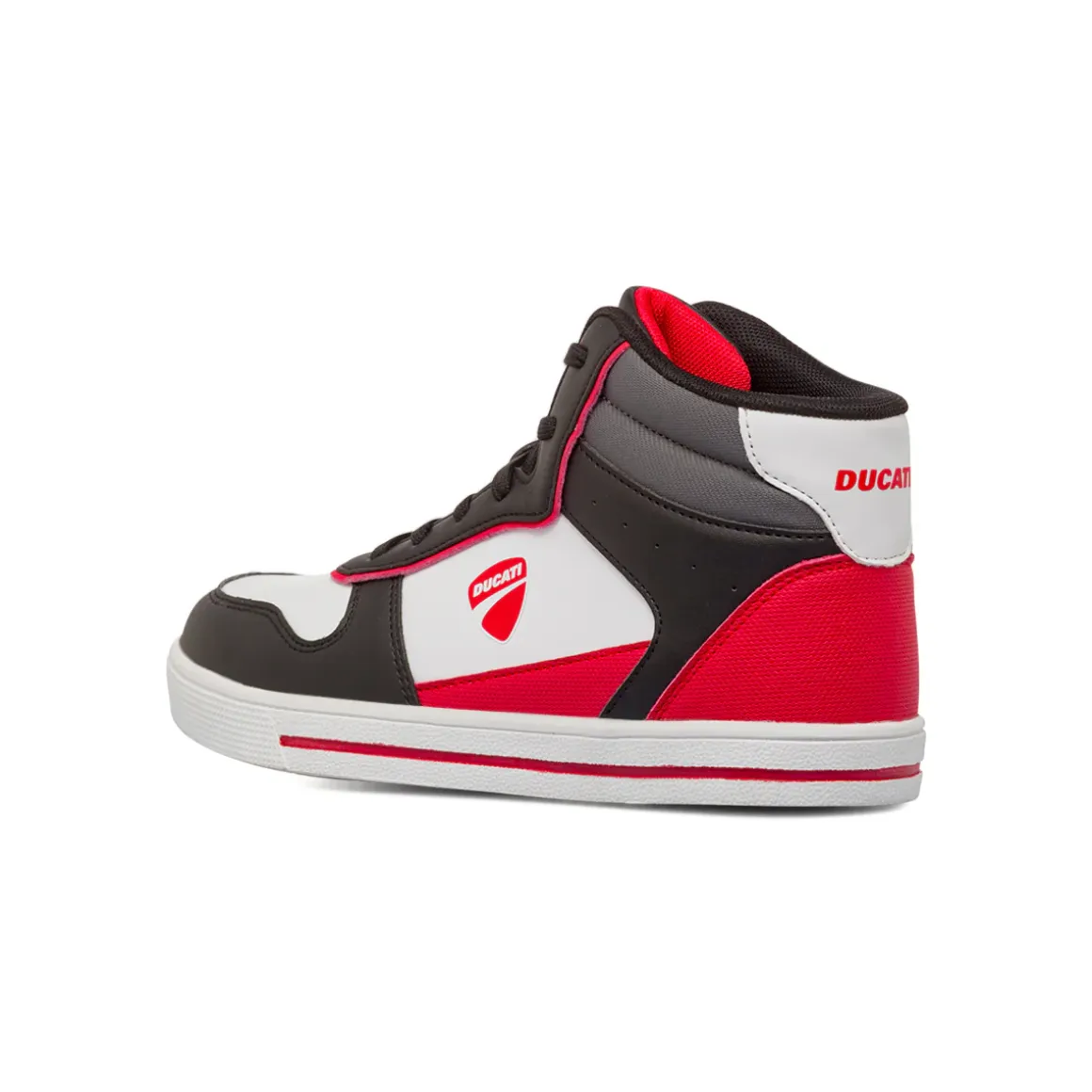 Sneakers alte bicolore nere da Bambino con logo laterale Ducati