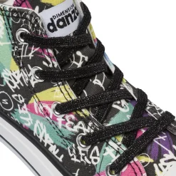 Sneakers Alte da Bambina Nere con graffiti Dimensione Danza