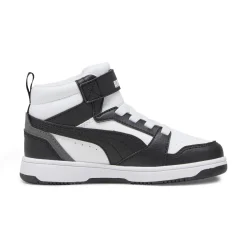 Sneakers alte da bambino bianche con dettagli neri e grigi Puma Rebound V6