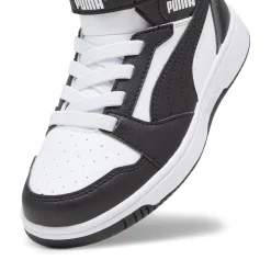 Sneakers alte da bambino bianche con dettagli neri e grigi Puma Rebound V6