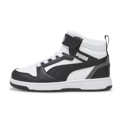 Sneakers alte da bambino bianche con dettagli neri e grigi Puma Rebound V6