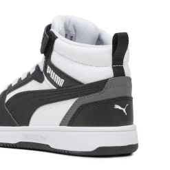 Sneakers alte da bambino bianche con dettagli neri e grigi Puma Rebound V6