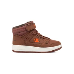 Sneakers alte da bambino Champion marroni con strappo in velcro