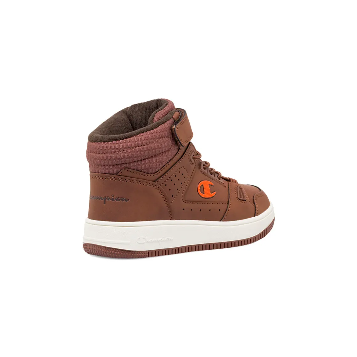 Sneakers alte da bambino Champion marroni con strappo in velcro