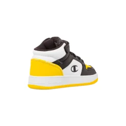 Sneakers alte da bambino nere con dettagli gialli Champion