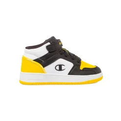 Sneakers alte da bambino nere con dettagli gialli Champion