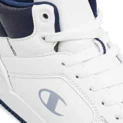 Sneakers alte da donna bianche con dettagli blu Champion Mid Foil