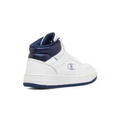 Sneakers alte da donna bianche con dettagli blu Champion Mid Foil