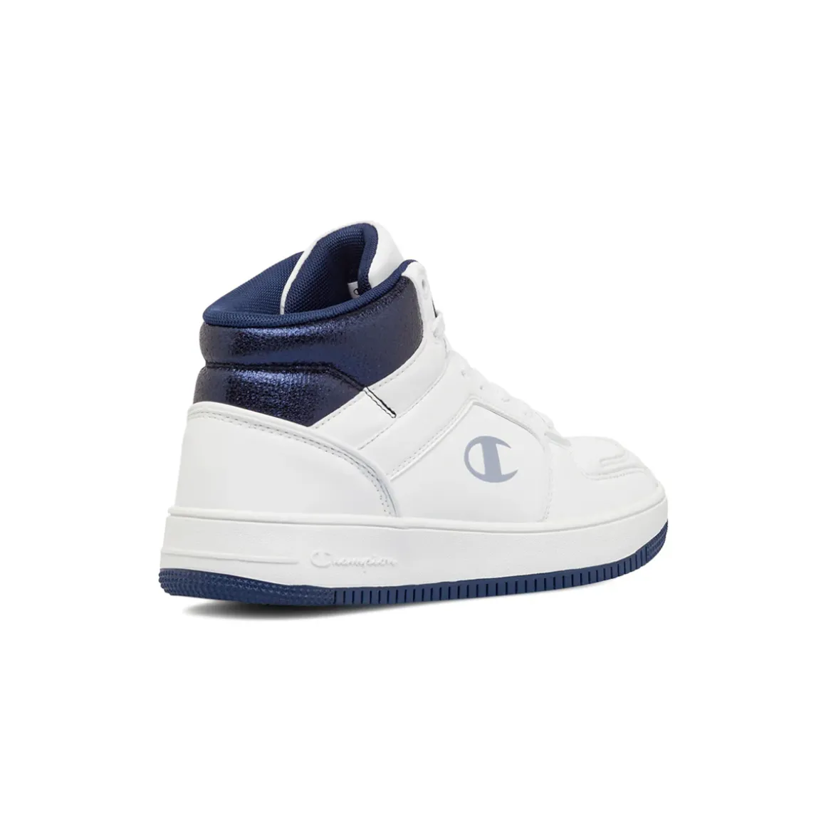 Sneakers alte da donna bianche con dettagli blu Champion Mid Foil