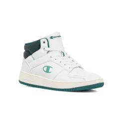 Sneakers alte da donna bianche con dettagli verde metallizzato Champion Mid Foil