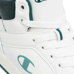 Sneakers alte da donna bianche con dettagli verde metallizzato Champion Mid Foil