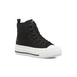 Sneakers alte da donna nere Swish Jeans con suola platform e zip