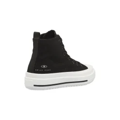 Sneakers alte da donna nere Swish Jeans con suola platform e zip