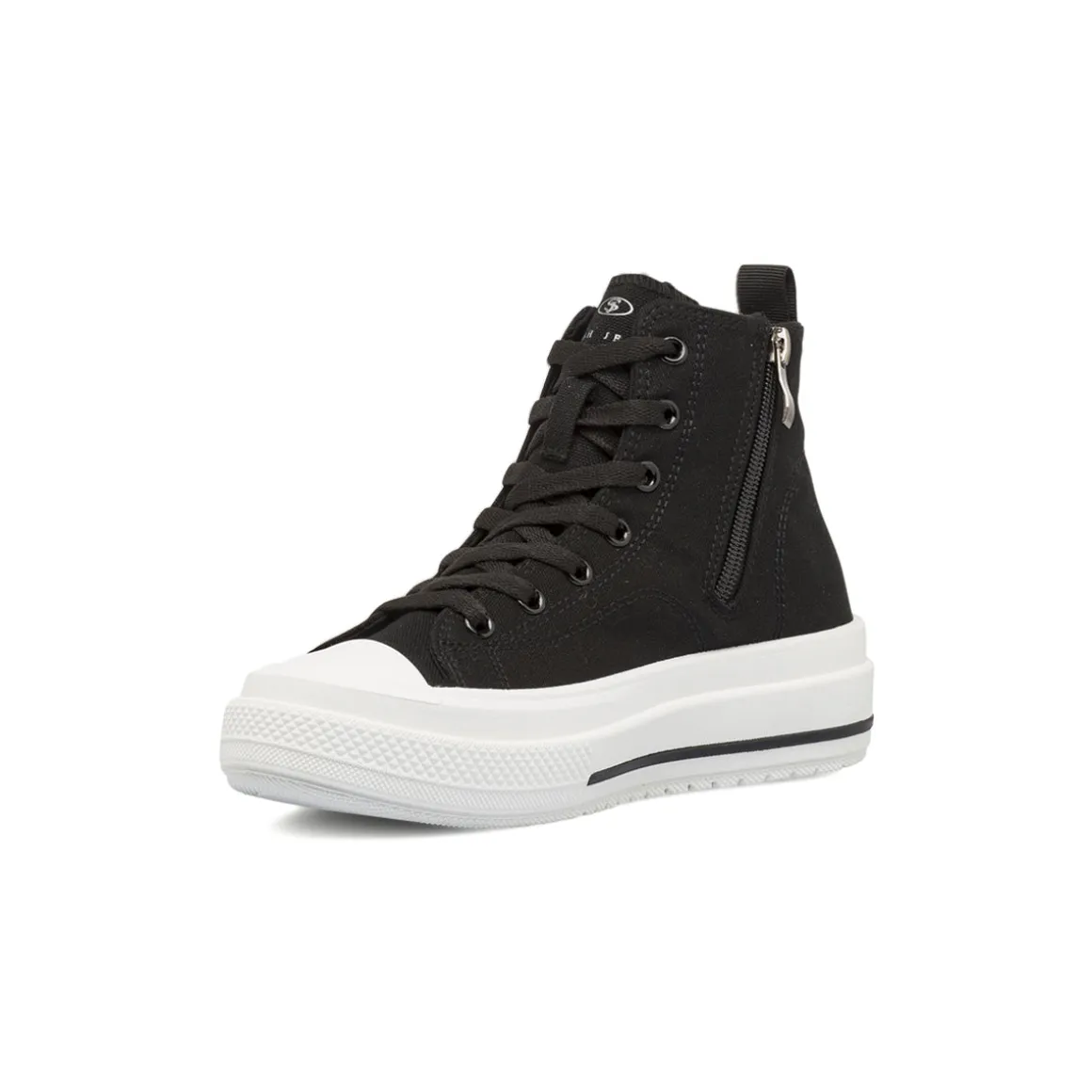 Sneakers alte da donna nere Swish Jeans con suola platform e zip