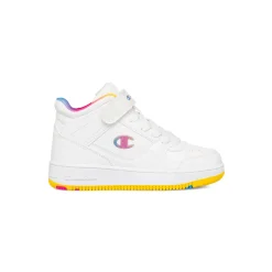 Sneakers alte da ragazza bianche con dettagli multicolore Champion