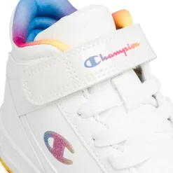 Sneakers alte da ragazza bianche con dettagli multicolore Champion
