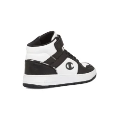 Sneakers alte da ragazzo bianche e nere con logo Champion Rebound 2.0 Mid