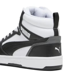 Sneakers alte da uomo bianche e nere con dettagli grigi Puma Rebound V6