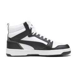 Sneakers alte da uomo bianche e nere con dettagli grigi Puma Rebound V6