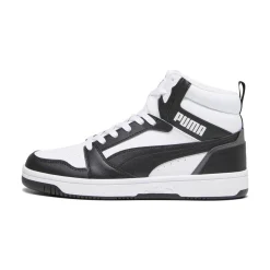 Sneakers alte da uomo bianche e nere con dettagli grigi Puma Rebound V6