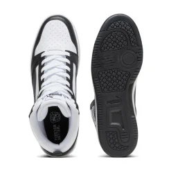 Sneakers alte da uomo bianche e nere con dettagli grigi Puma Rebound V6