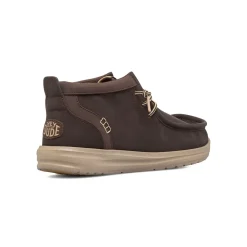 Sneakers alte da uomo marroni Heydude Wally Mid con suola a contrasto