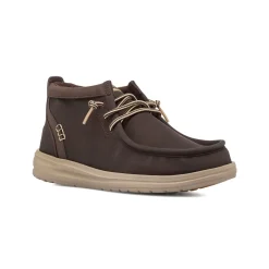 Sneakers alte da uomo marroni Heydude Wally Mid con suola a contrasto