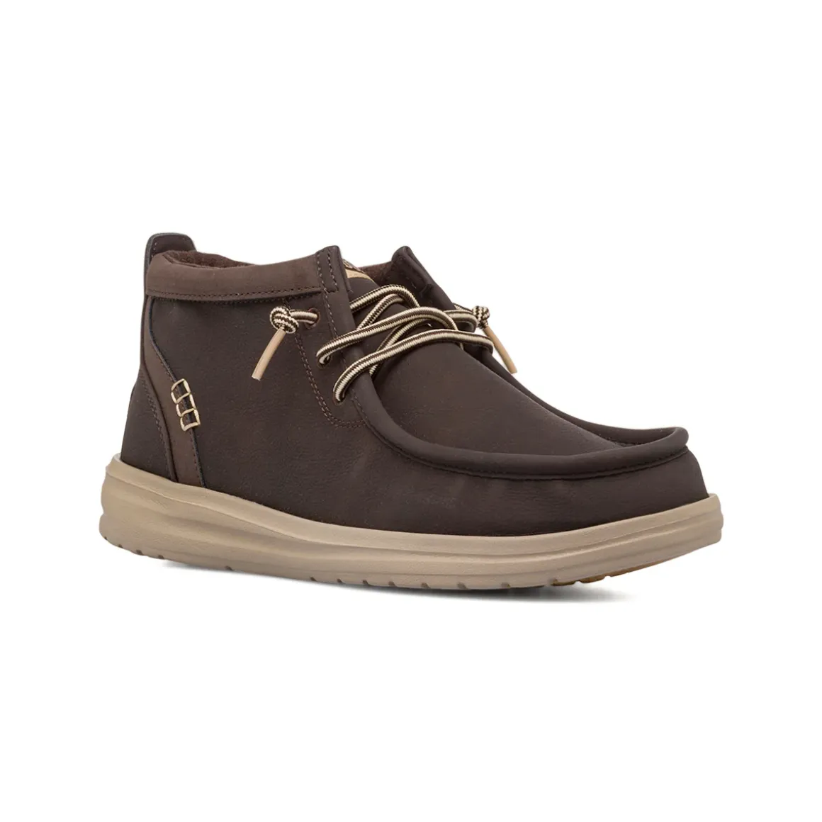 Sneakers alte da uomo marroni Heydude Wally Mid con suola a contrasto