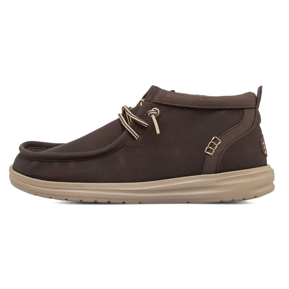 Sneakers alte da uomo marroni Heydude Wally Mid con suola a contrasto