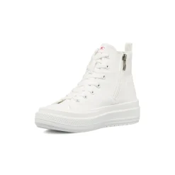 Sneakers alte platform da donna bianche in tessuto Swish Jeans