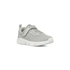 Sneakers argento da Bambina con chiusura a strappo e suola traspirante Geox