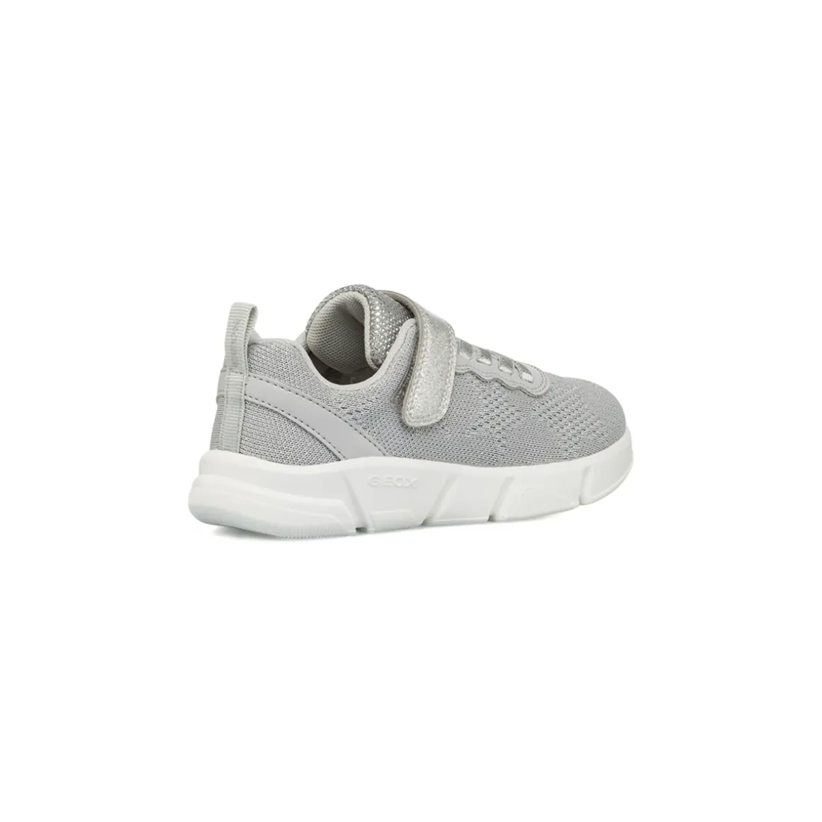 Sneakers argento da Bambina con chiusura a strappo e suola traspirante Geox