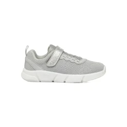 Sneakers argento da Bambina con chiusura a strappo e suola traspirante Geox
