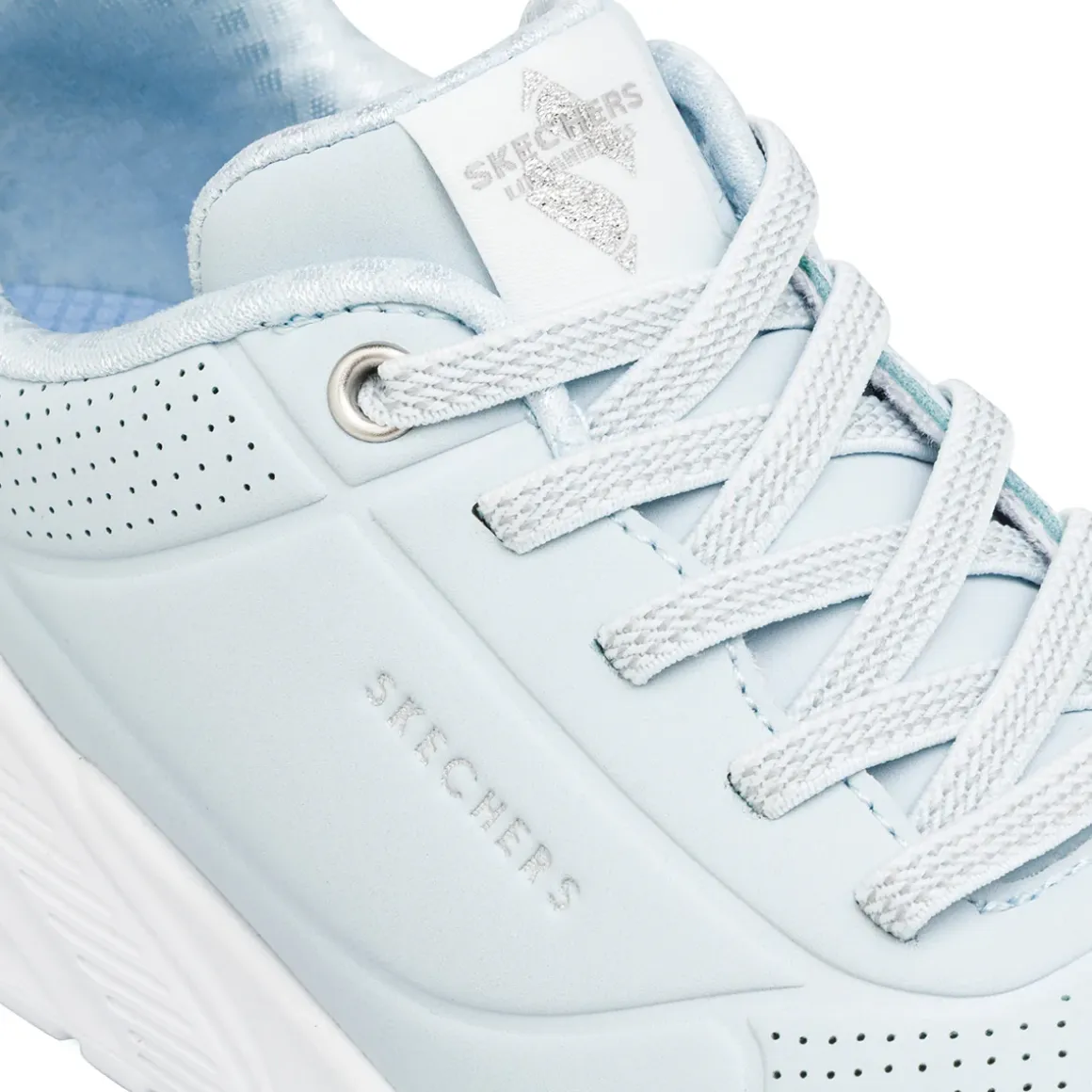 Sneakers azzurre da bambina in Memory Foam Skechers Uno Lite
