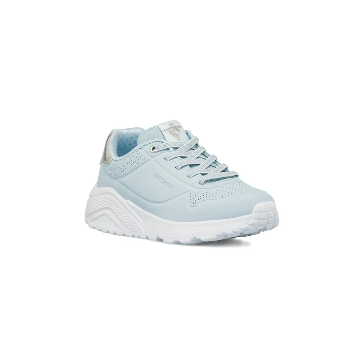 Sneakers azzurre da bambina in Memory Foam Skechers Uno Lite