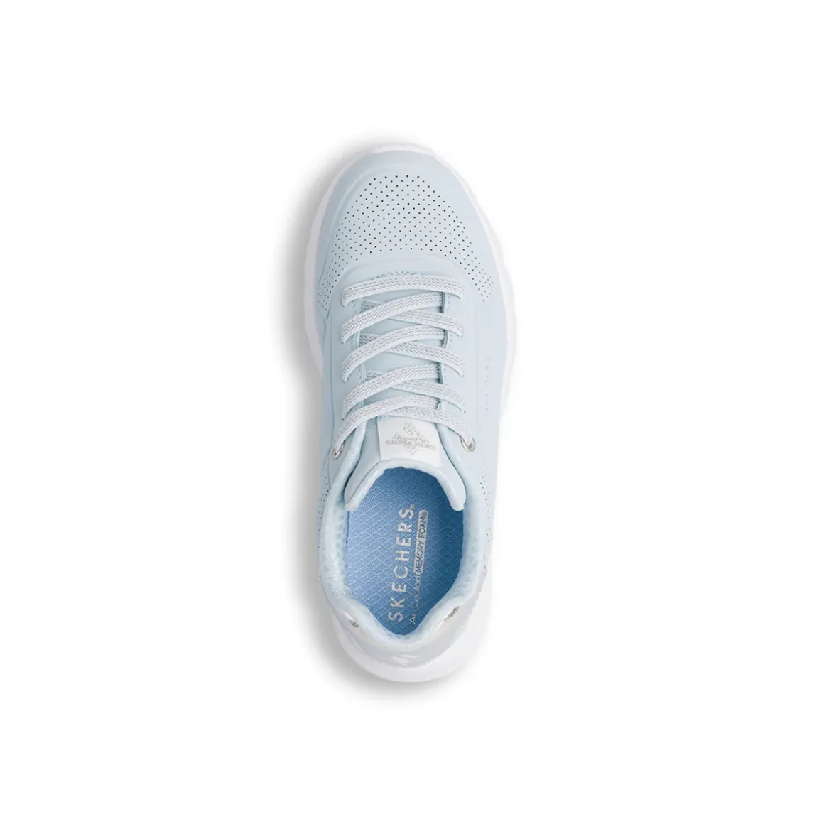 Sneakers azzurre da bambina in Memory Foam Skechers Uno Lite