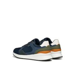 Sneakers azzurre Uomo con suola traspirante effetto scamosciato Geox