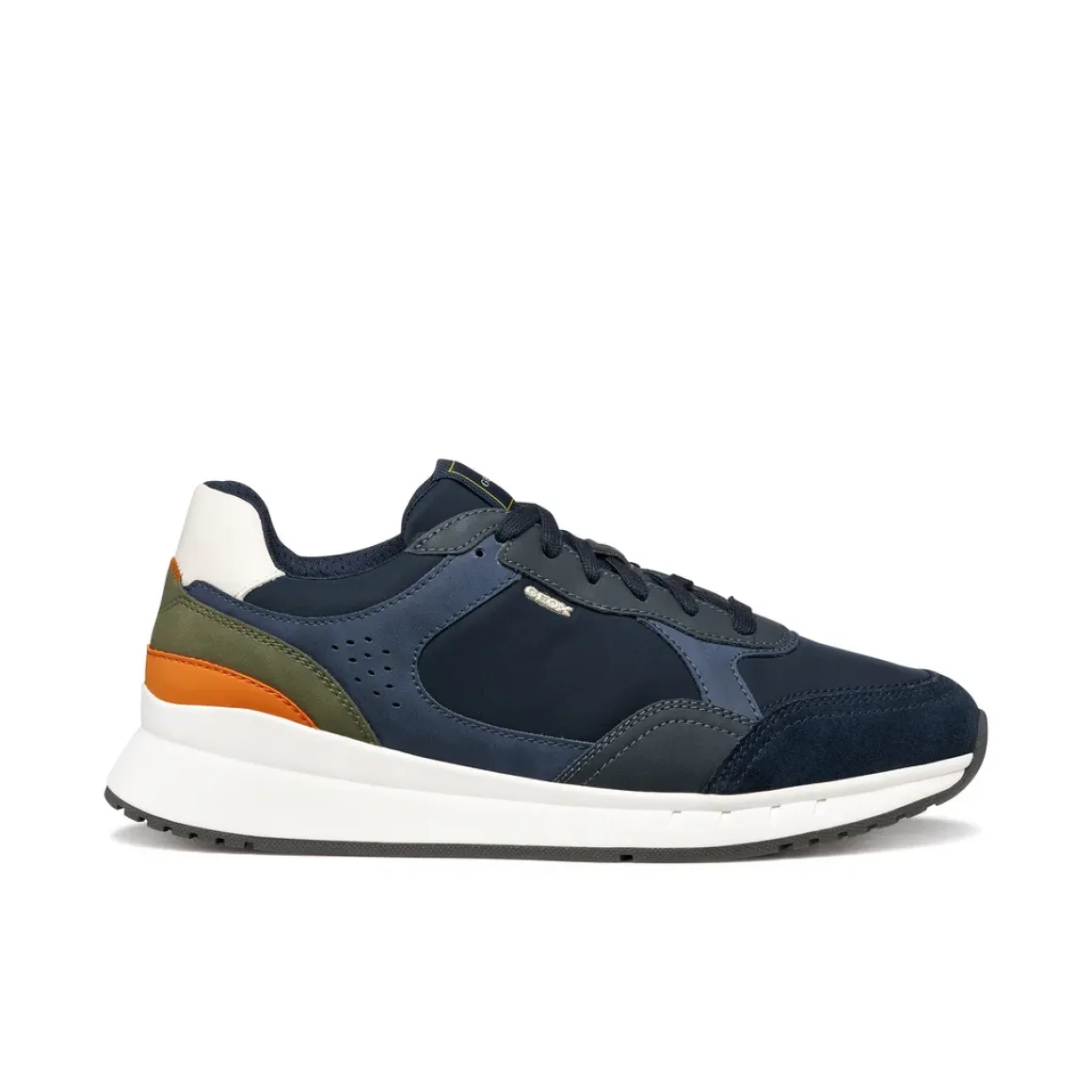 Sneakers azzurre Uomo con suola traspirante effetto scamosciato Geox