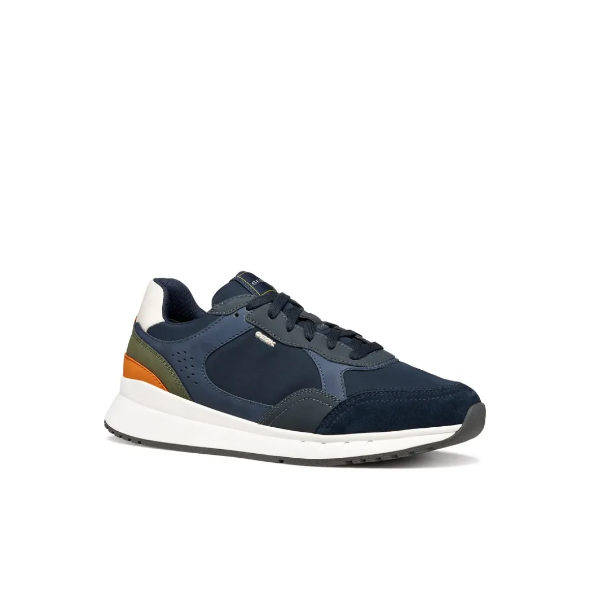 Sneakers azzurre Uomo con suola traspirante effetto scamosciato Geox