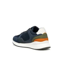 Sneakers azzurre Uomo con suola traspirante effetto scamosciato Geox