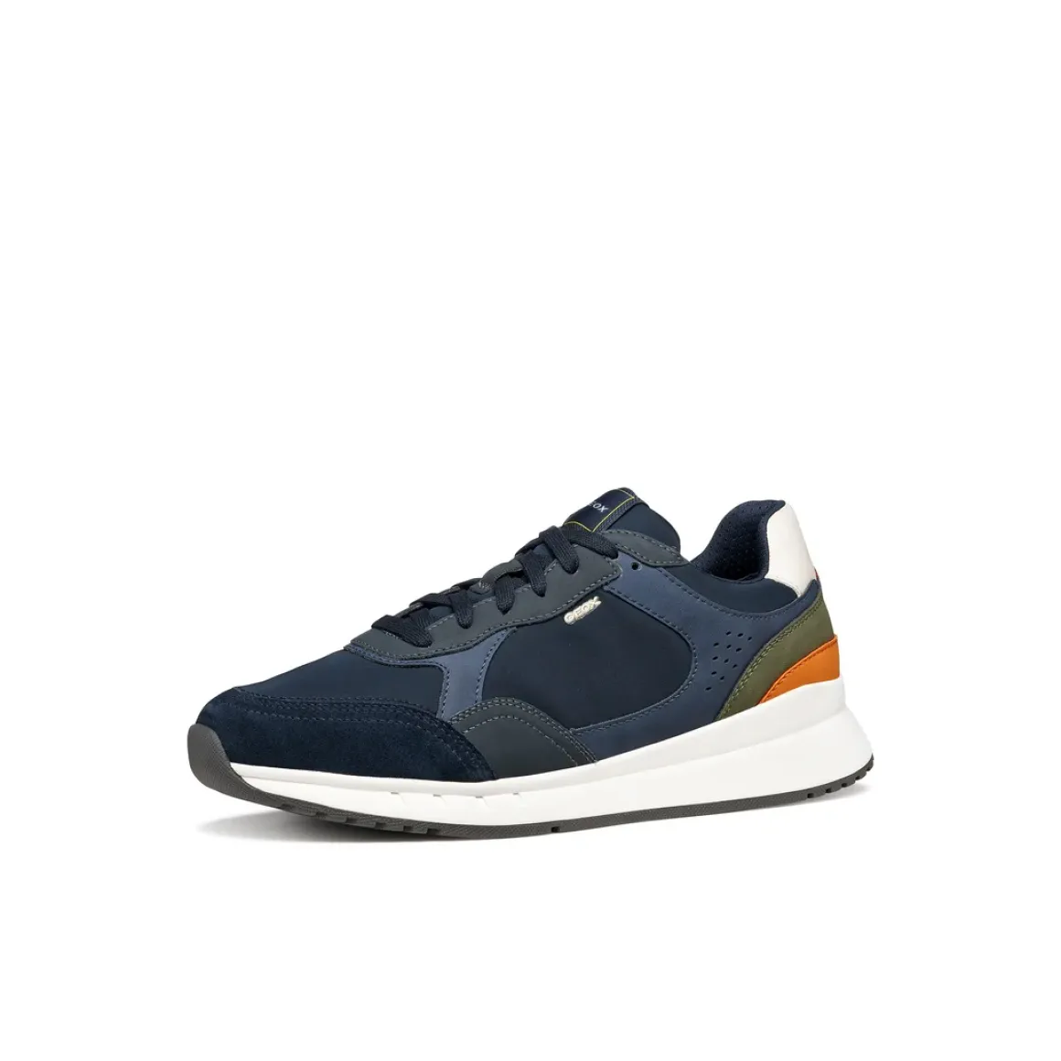 Sneakers azzurre Uomo con suola traspirante effetto scamosciato Geox