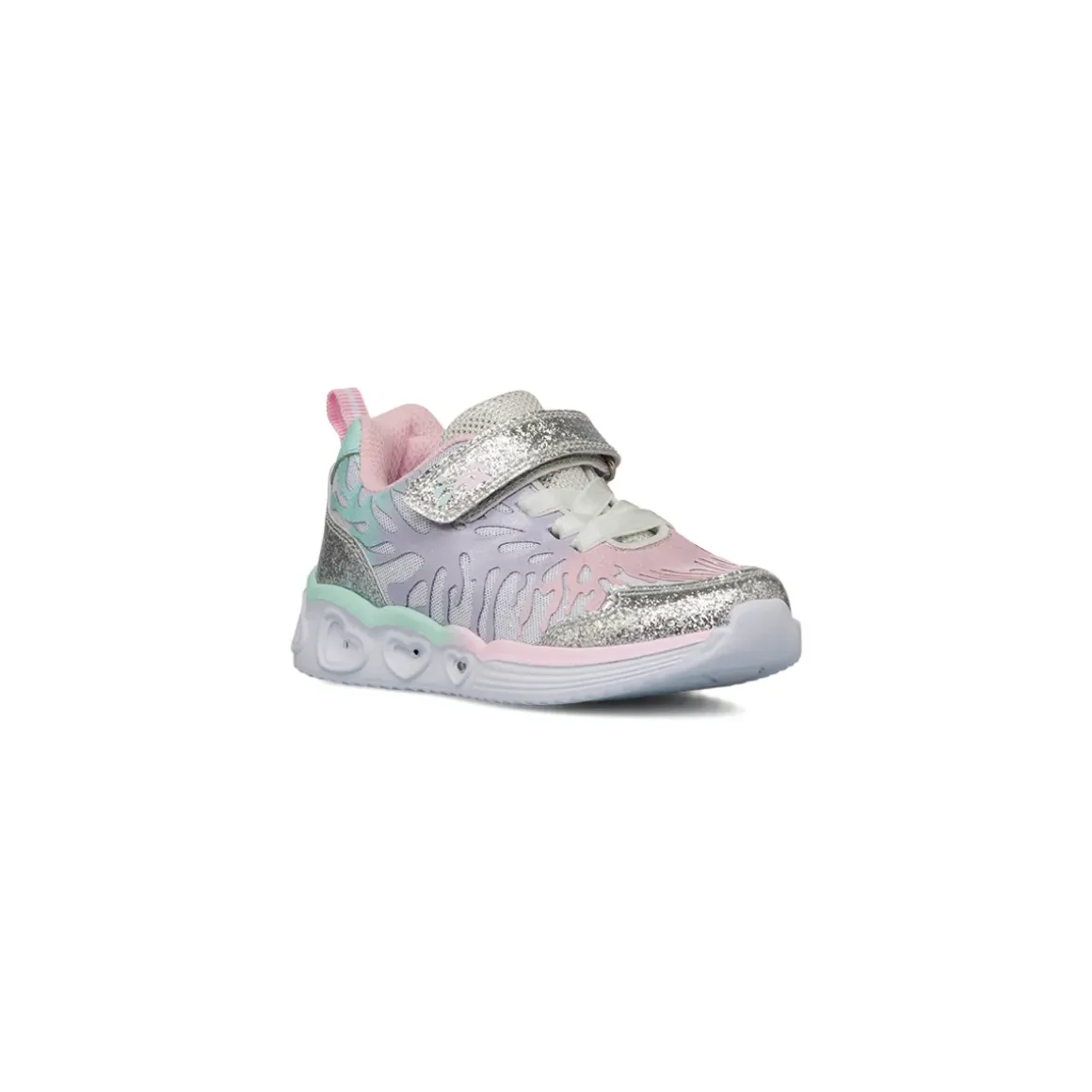 Sneakers Bambina argento con dettagli glitter e luci Le scarpe di Alice