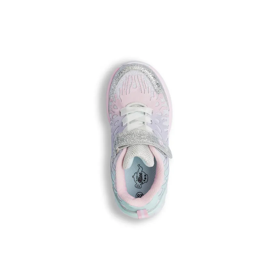Sneakers Bambina argento con dettagli glitter e luci Le scarpe di Alice
